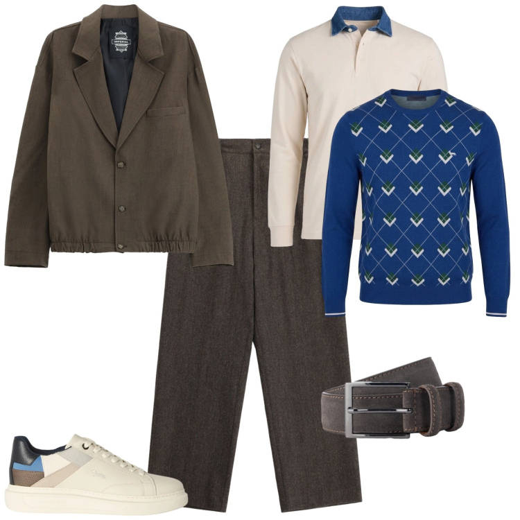 Outfit uomo - Una serata speciale. Stile Trendy per Serata speciale. Abbinamento con sneakers, maglieria, polo, cinture, pantaloni, giacche.