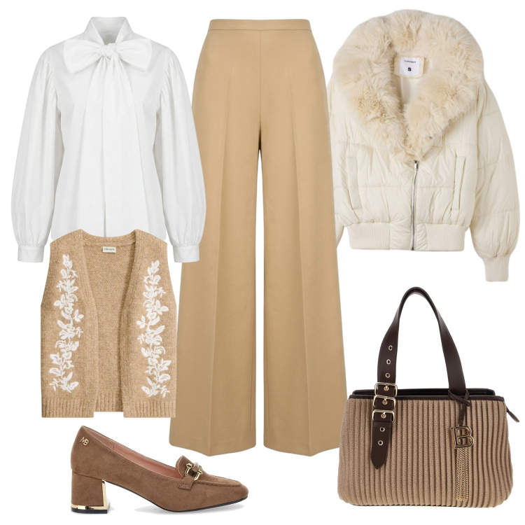 Outfit donna - La camicia ed il gilet dal gusto boho. Stile Boho per Serata fuori. Abbinamento con camicie, pantaloni a palazzo, bomber, maglieria, mocassini, borse a mano.