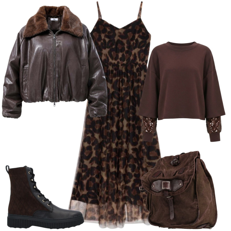 Outfit donna - Casual chic ogni giorno. Stile Casual chic per Tutti i giorni. Abbinamento con bomber, vestiti lunghi, felpe, stivaletti, zaini.