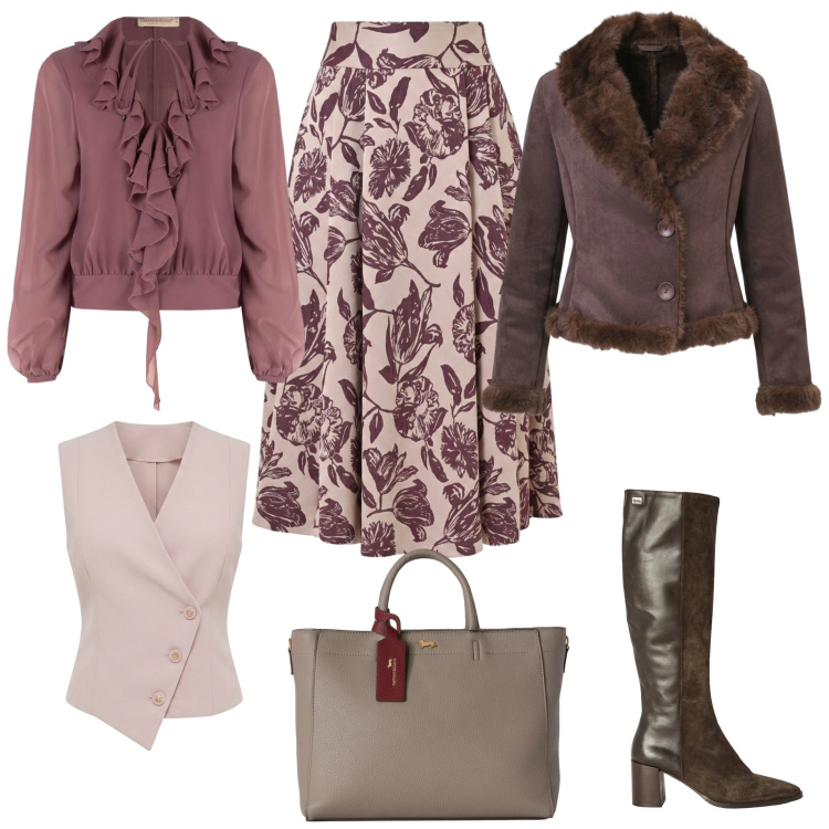 Outfit donna - La camicia romantica. Stile Boho per Serata fuori. Abbinamento con borse a mano, stivali, gonne longuette, bluse, gilet, blazer.