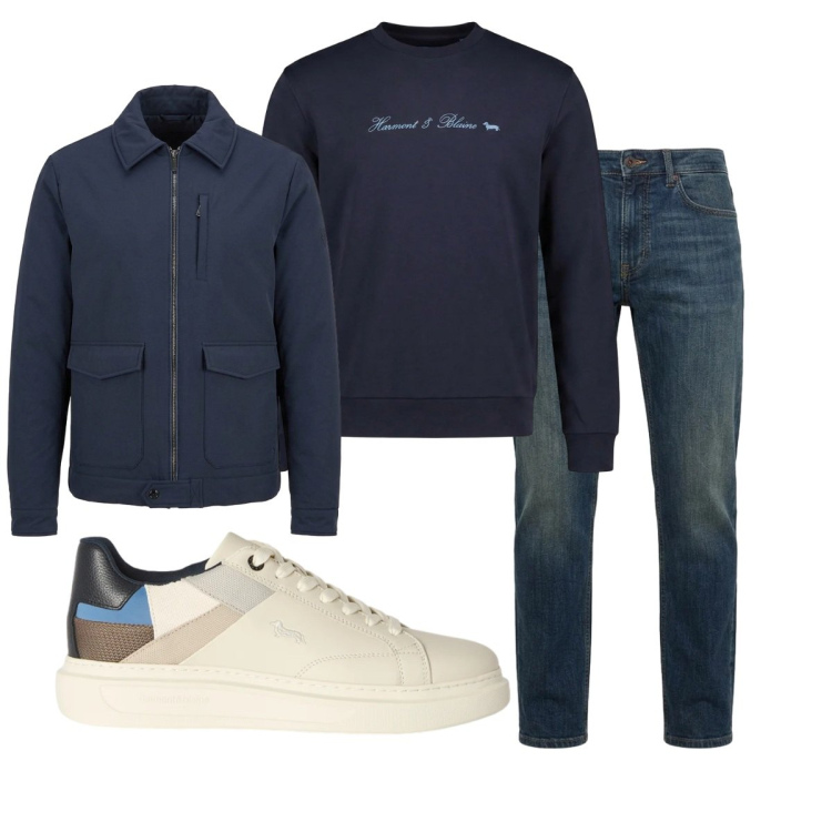 Outfit uomo - Total look #2496381. Stile Casual per Tutti i giorni. Abbinamento con jeans, sneakers, felpe, giacche.