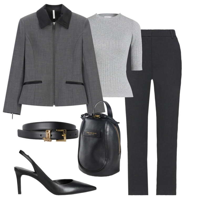 Outfit donna - City. Stile Casual chic per Tutti i giorni. Abbinamento con cinture, cappotti, pullovers, pantaloni, zaini, décolleté.