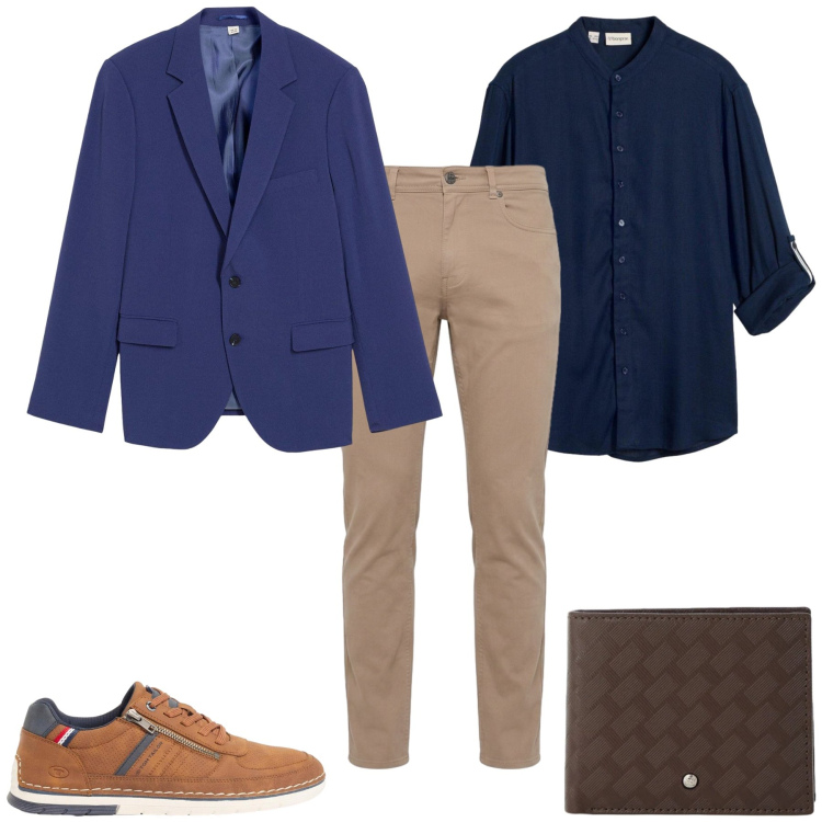 Outfit uomo - Total look #2496453. Stile Casual per Tutti i giorni. Abbinamento con pantaloni, portafogli, sneakers, camicie, giacche.