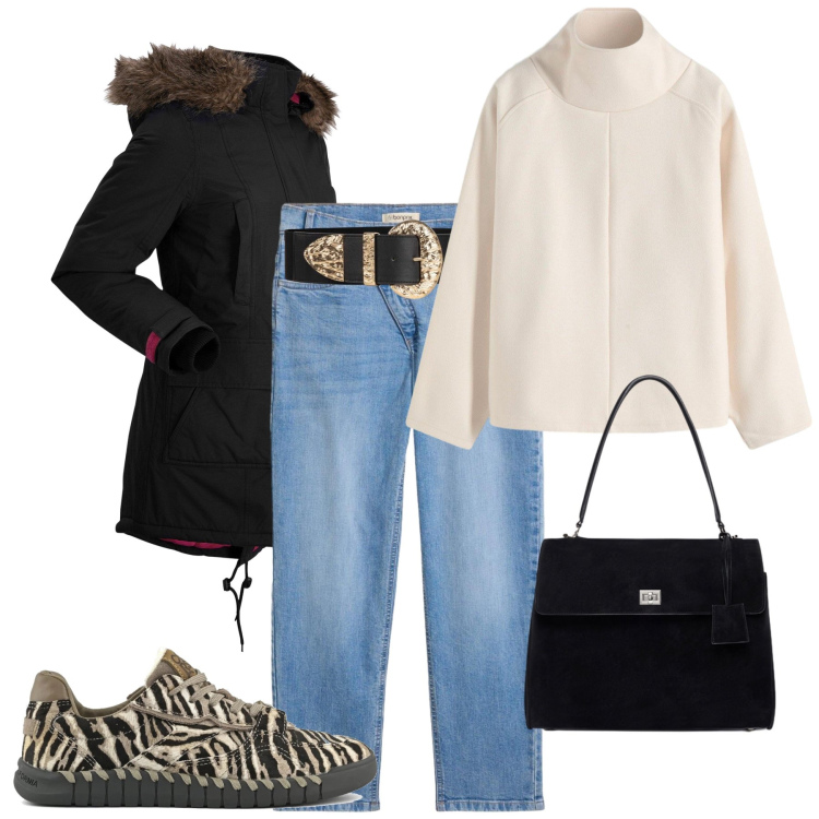 Outfit donna - Autumn Jackets. Stile Casual chic per Tutti i giorni. Abbinamento con borse a mano, cinture, maglieria, cappotti, sneakers, jeans mom.