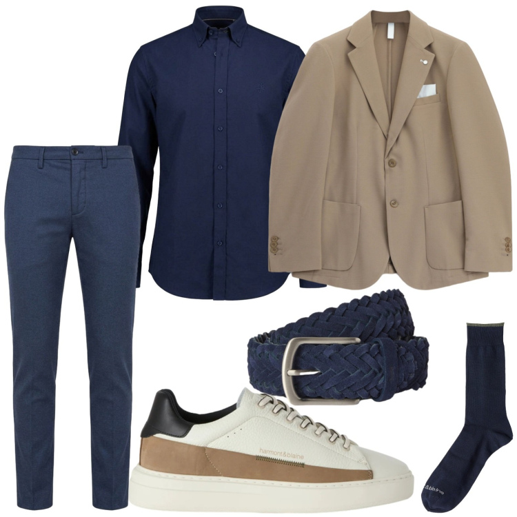 Outfit uomo - Blazer sartoriale. Stile Casual per Tutti i giorni. Abbinamento con sneakers, calzini, cinture, pantaloni, camicie, giacche.