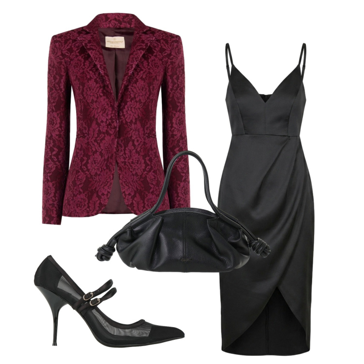 Outfit donna - Total look #2496621. Stile Glamour per Serata fuori. Abbinamento con vestiti asimmetrici, blazer, borse a mano, décolleté.