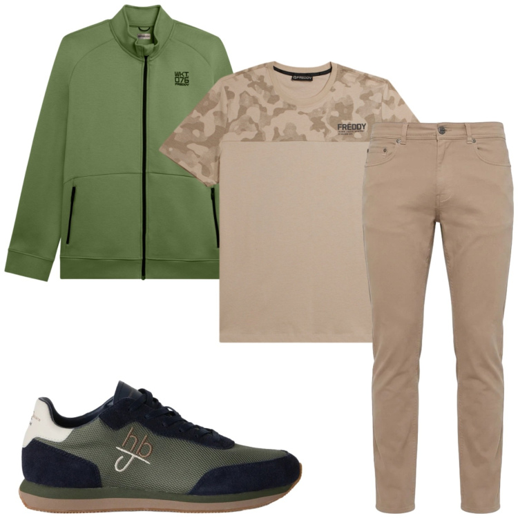 Outfit uomo - Total look #2496671. Stile Casual per Tutti i giorni. Abbinamento con pantaloni, sneakers, t-shirt, felpe.