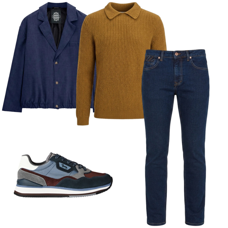 Outfit uomo - Total look #2496722. Stile Casual per Tutti i giorni. Abbinamento con jeans, maglieria, sneakers, giacche.