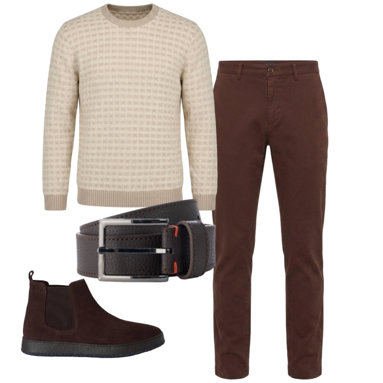 Outfit uomo - Total look #2496725. Stile Casual per Tutti i giorni. Abbinamento con stivali e stivaletti, pantaloni, maglieria, cinture.