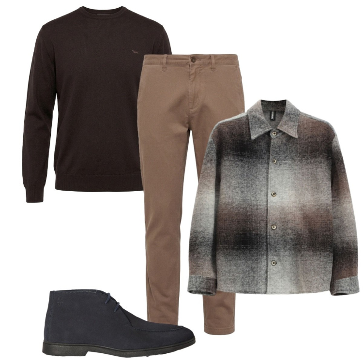 Outfit uomo - Total look #2496728. Stile Casual per Tutti i giorni. Abbinamento con maglieria, stivali e stivaletti, pantaloni, cappotti.