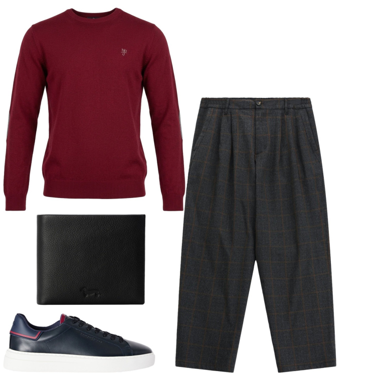 Outfit uomo - Total look #2496729. Stile Urban per Tutti i giorni. Abbinamento con sneakers, portafogli, maglieria, pantaloni.