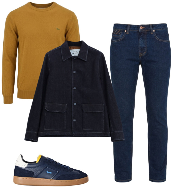 Outfit uomo - Total look #2496733. Stile Casual per Tutti i giorni. Abbinamento con jeans, sneakers, maglieria, giacche.