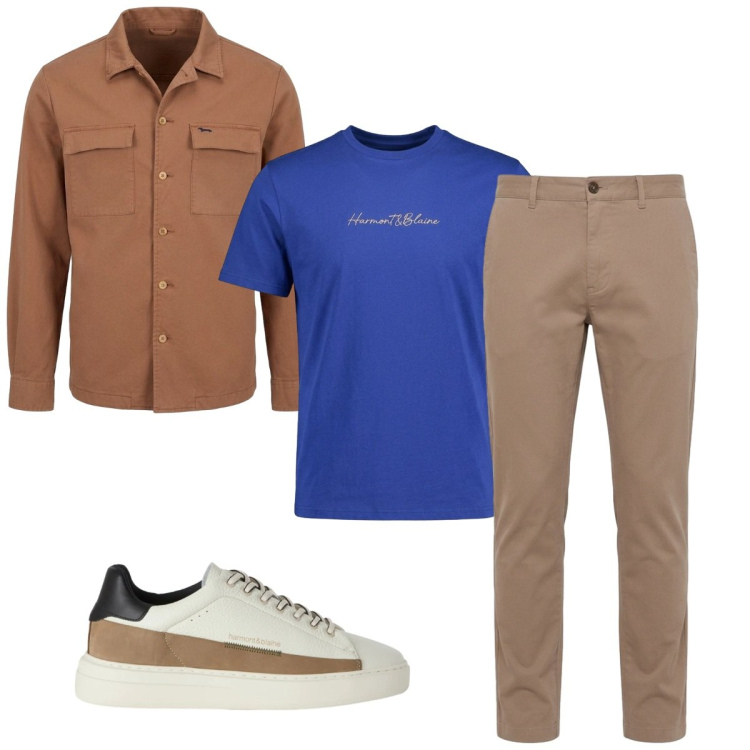Outfit uomo - Total look #2496735. Stile Casual per Tutti i giorni. Abbinamento con sneakers, t-shirt, cappotti, pantaloni.