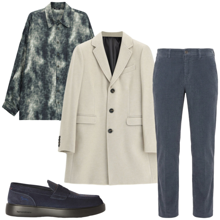 Outfit uomo - Total look #2496736. Stile Trendy per Serata speciale. Abbinamento con scarpe stringate, pantaloni, camicie, cappotti.