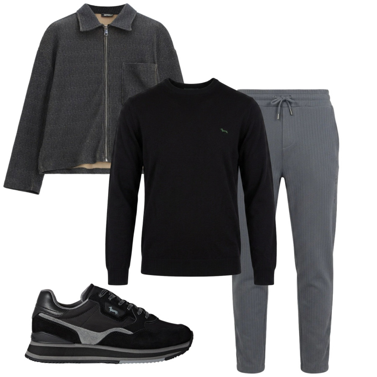 Outfit uomo - Total look #2496739. Stile Urban per Tutti i giorni. Abbinamento con maglieria, pantaloni, sneakers, cappotti.