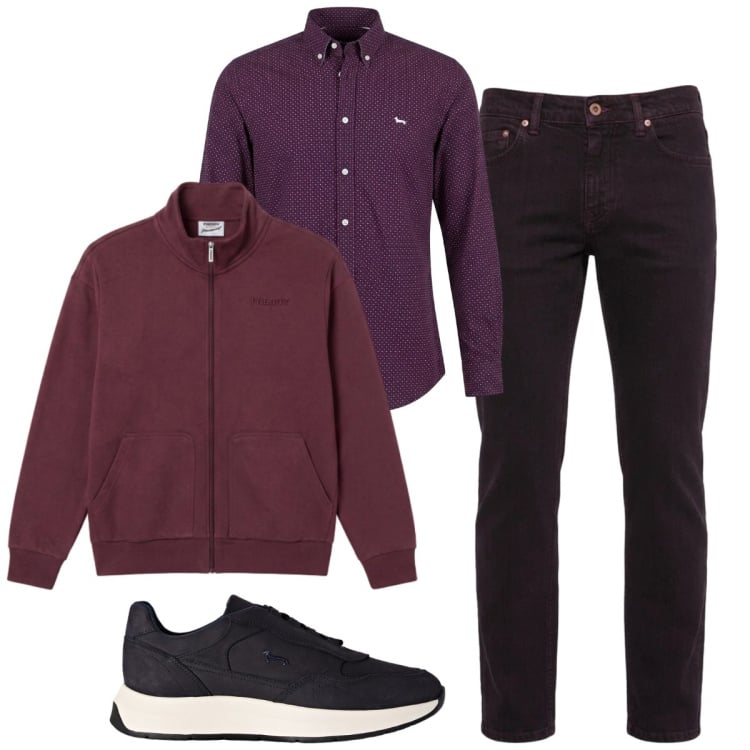 Outfit uomo - Total look #2496749. Stile Casual per Tutti i giorni. Abbinamento con sneakers, camicie, jeans, felpe.