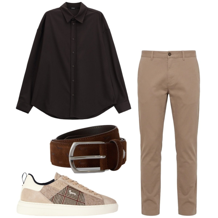 Outfit uomo - Total look #2496751. Stile Casual per Tutti i giorni. Abbinamento con sneakers, cinture, pantaloni, camicie.