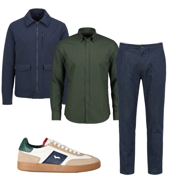 Outfit uomo - Total look #2496755. Stile Casual per Tutti i giorni. Abbinamento con sneakers, giacche, camicie, pantaloni.