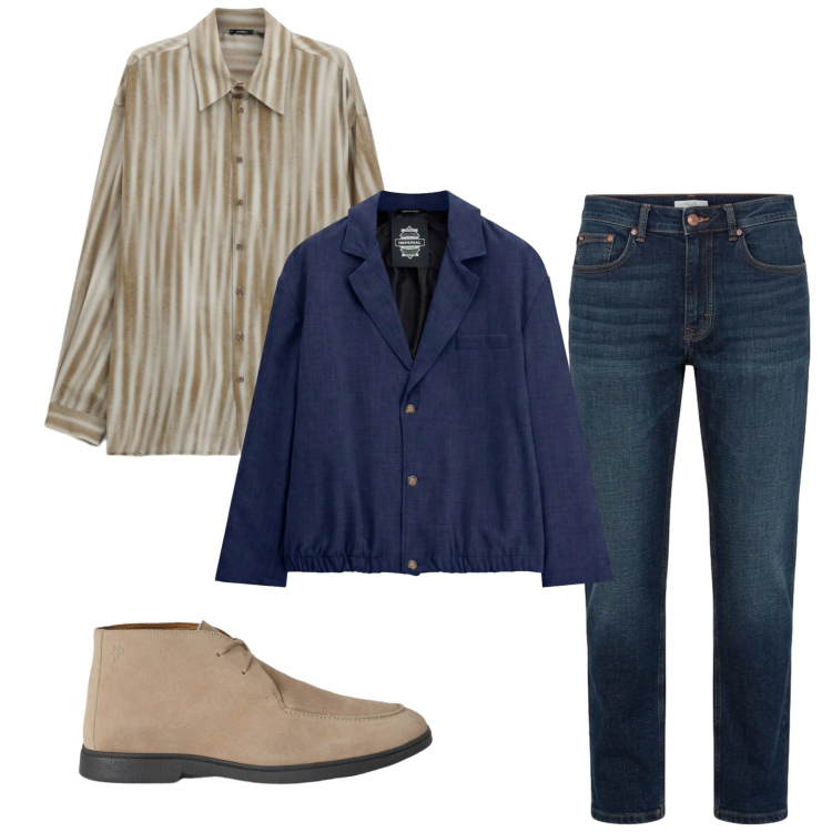 Outfit uomo - Total look #2496759. Stile Casual per Tutti i giorni. Abbinamento con stivali e stivaletti, jeans, camicie, giacche.
