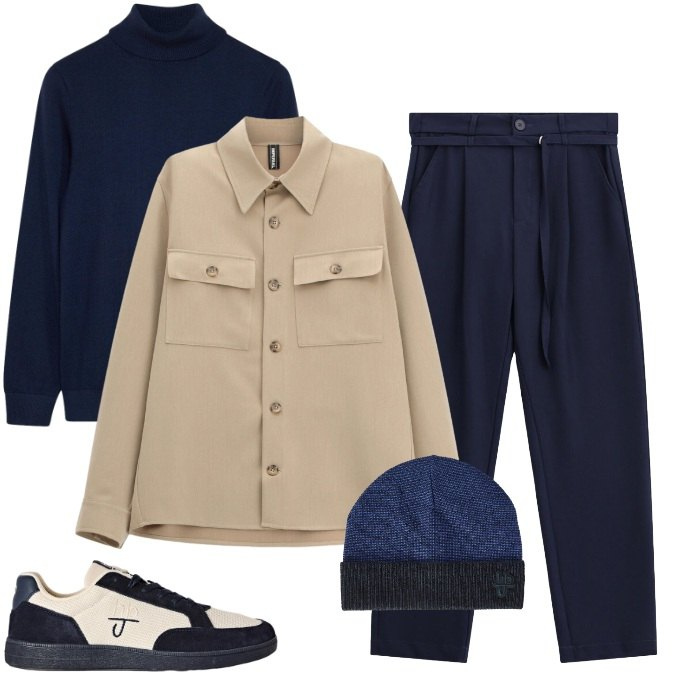 Outfit uomo - Total look #2496785. Stile Business/Elegante per Ufficio. Abbinamento con berretti, sneakers, cappotti, pantaloni, pullovers.