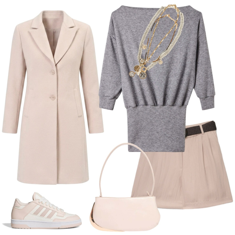 Outfit donna - Total look #2496789. Stile Glamour per Serata fuori. Abbinamento con cappotti, portafogli, collane, bermuda, vestiti, sneakers.