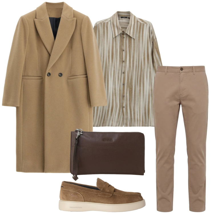 Outfit uomo - Total look #2496820. Stile Business/Elegante per Serata speciale. Abbinamento con scarpe stringate, pantaloni, camicie, cappotti, portafogli.