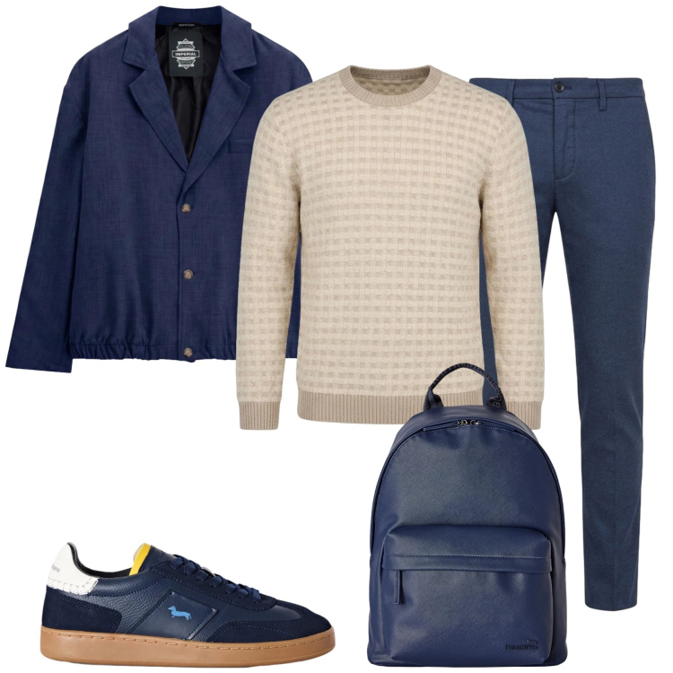 Outfit uomo - Total look #2496846. Stile Casual per Tutti i giorni. Abbinamento con borse sportive, sneakers, pantaloni, maglieria, giacche.