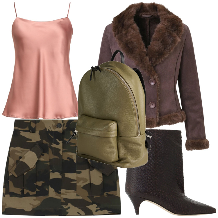 Outfit donna - Militare. Stile Military per Tutti i giorni. Abbinamento con blazer, stivali, minigonne, top, zaini.