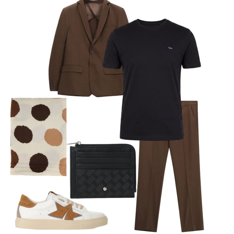 Outfit uomo - Total look #2496913. Stile Urban per Tutti i giorni. Abbinamento con t-shirt, abiti, sneakers, portafogli, sciarpe e foulard.