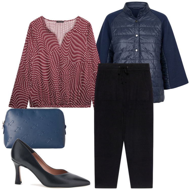 Outfit donna - Total look #2496915. Stile Glamour per Tutti i giorni. Abbinamento con pochette, bluse, pantaloni, blazer, décolleté.