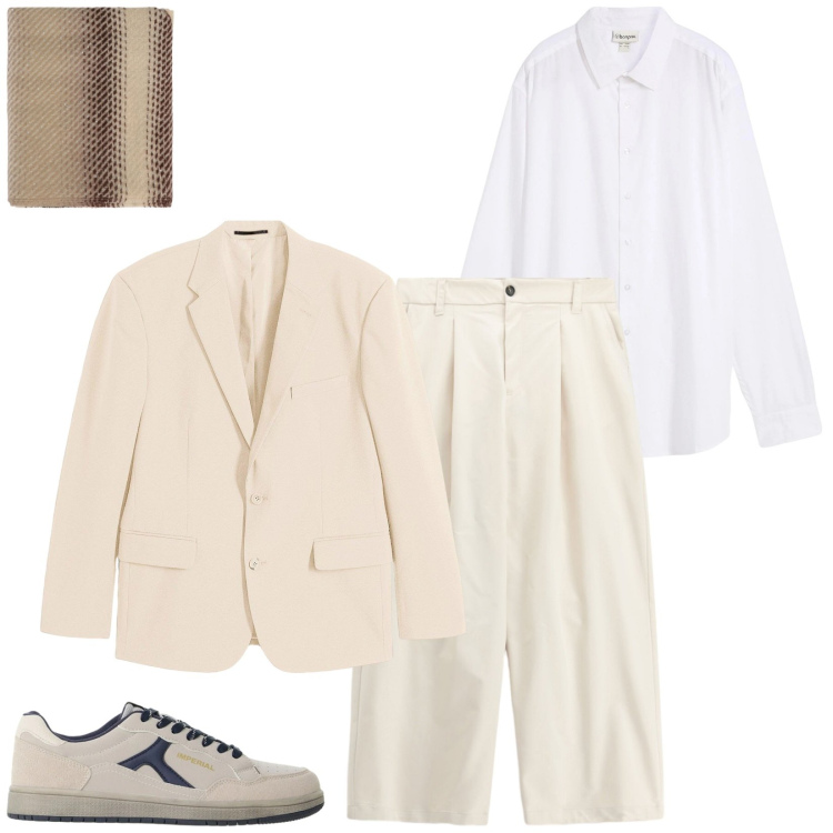 Outfit uomo - Total look #2496930. Stile Trendy per Serata speciale. Abbinamento con pantaloni, sneakers, sciarpe, giacche, camicie.