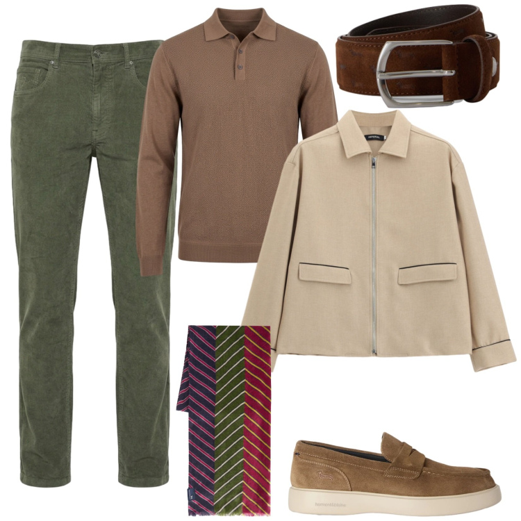 Outfit uomo - La polo a manica lunga. Stile Urban per Tutti i giorni. Abbinamento con scarpe stringate, cinture, sciarpe, pantaloni, polo, cappotti.