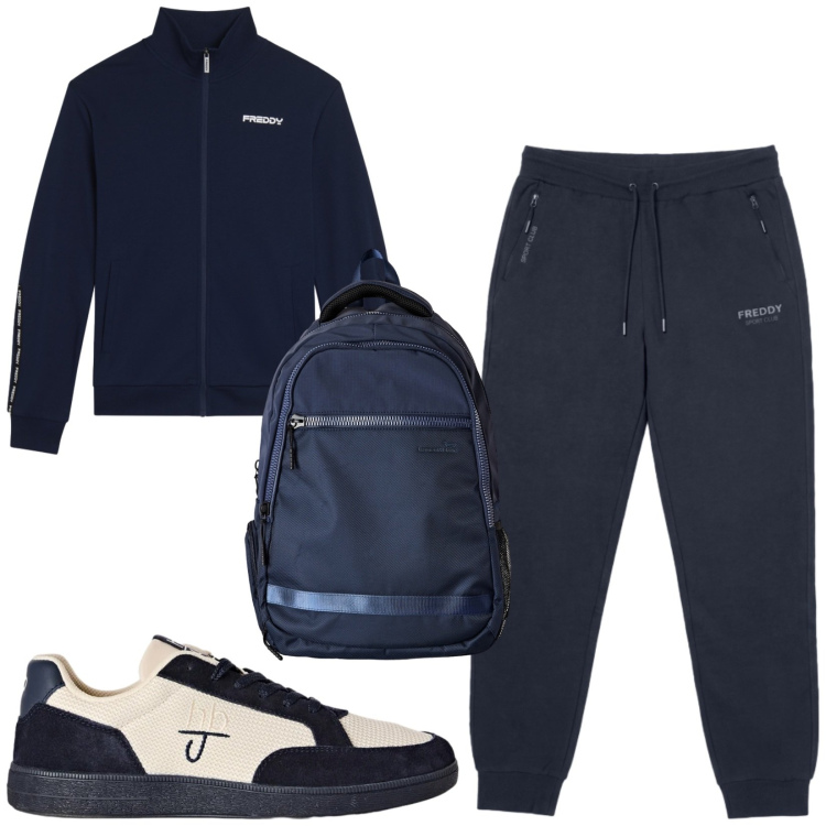 Outfit uomo - Total look #2497073. Stile Urban per Sport. Abbinamento con borse sportive, sneakers, felpe, pantaloni.