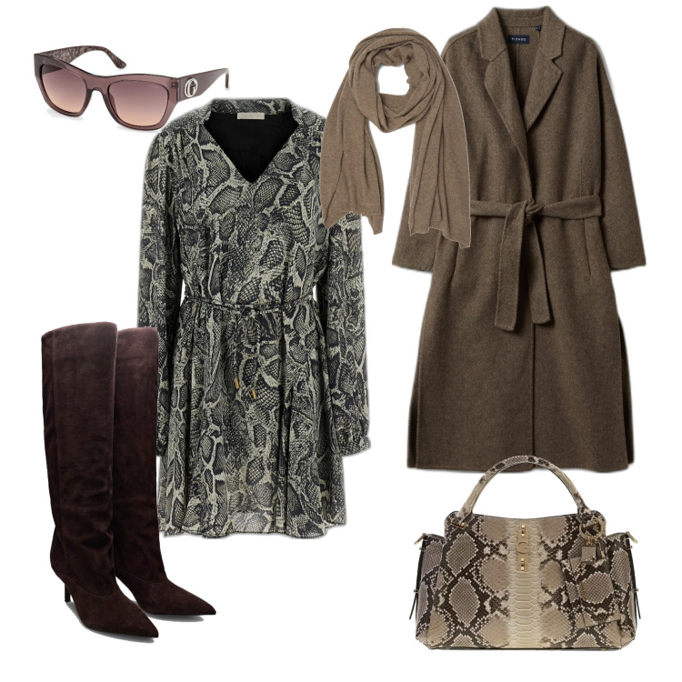 Outfit mujer - Boho #1659. Estilo Boho para Todos los días. Combinación con vestidos, botas, bufandas, gafas de sol, abrigos, bolsos de mano.