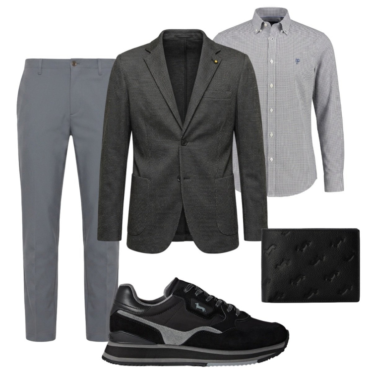 Outfit uomo - Total look #2497214. Stile Business/Elegante per Ufficio. Abbinamento con pantaloni, camicie, portafogli, sneakers, giacche.