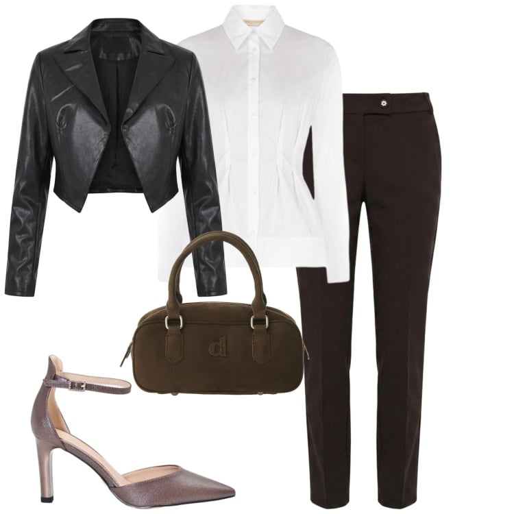 Outfit donna - La camicia corsetto. Stile Casual chic per Tutti i giorni. Abbinamento con décolleté, pantaloni skinny, blazer, bluse, borse a mano.
