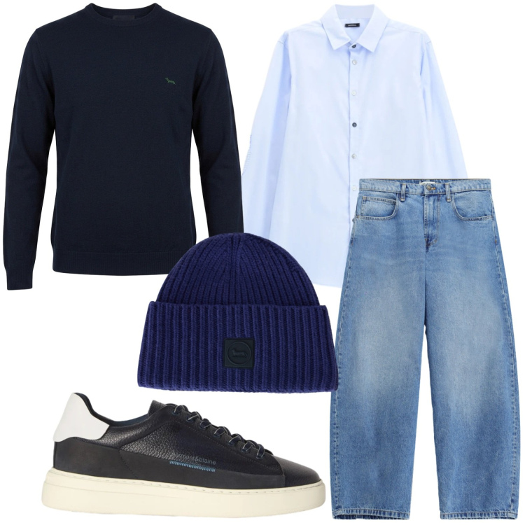 Outfit uomo - Relax time. Stile Casual per Tutti i giorni. Abbinamento con sneakers, maglieria, berretti, jeans, camicie.
