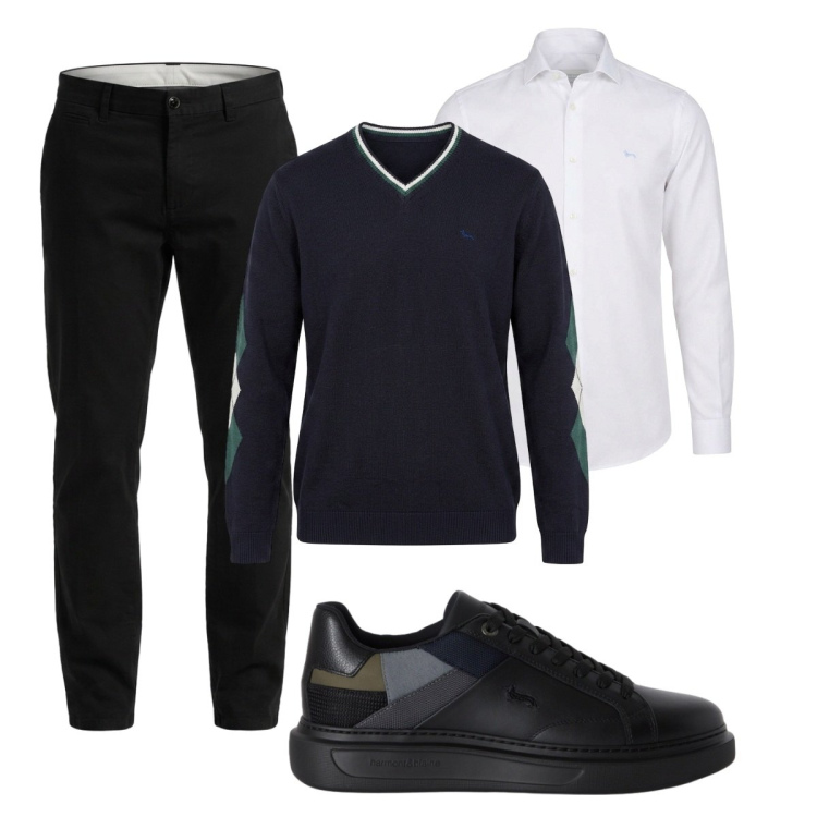 Outfit uomo - Total look #2497246. Stile Trendy per Tutti i giorni. Abbinamento con sneakers, maglieria, camicie, pantaloni.