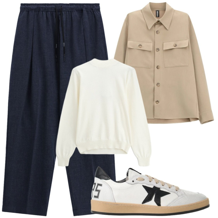Outfit uomo - City. Stile Trendy per Tutti i giorni. Abbinamento con maglieria, cappotti, pantaloni, sneakers.