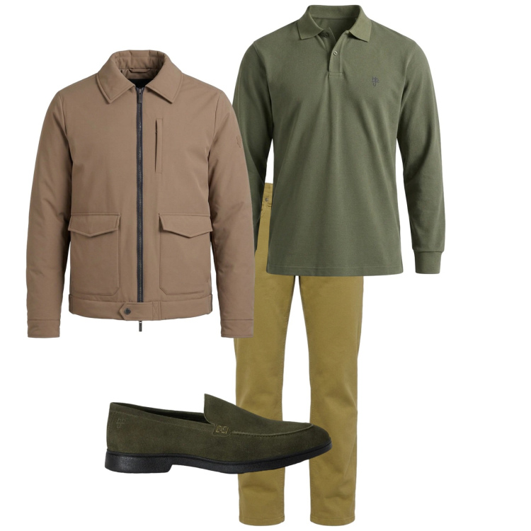 Outfit uomo - Total look #2497309. Stile Urban per Tutti i giorni. Abbinamento con giacche, jeans, polo, scarpe stringate.