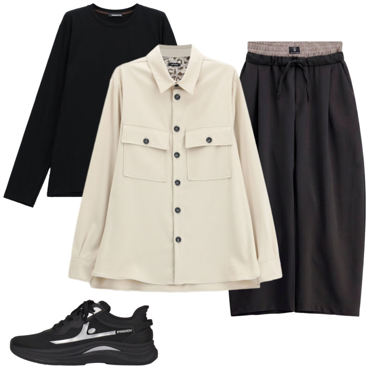 Outfit uomo - Autunno Trendy Urban. Stile Trendy per Tutti i giorni. Abbinamento con cappotti, t-shirt, pantaloni, sneakers.