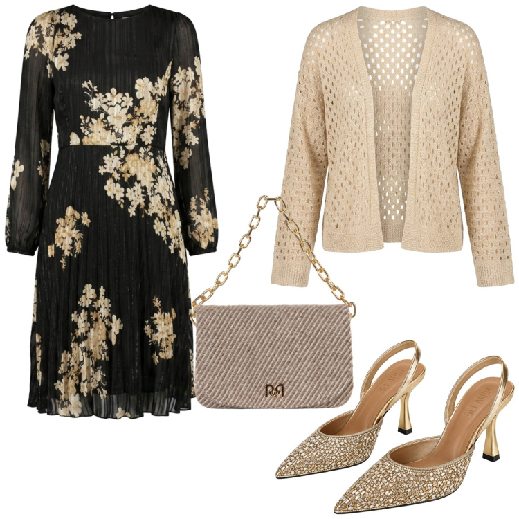 Outfit donna - Total look #2497446. Stile Glamour per Serata fuori. Abbinamento con borse a spalla, cardigans, vestiti, décolleté.
