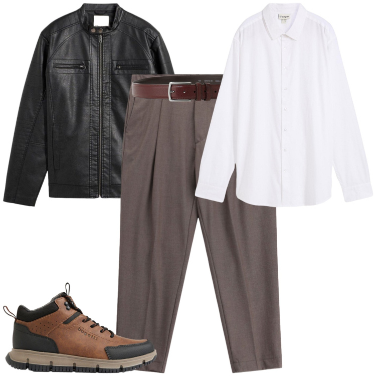 Outfit uomo - Total look #2497454. Stile Casual per Tutti i giorni. Abbinamento con cinture, pantaloni, camicie, giacche, stivali e stivaletti.