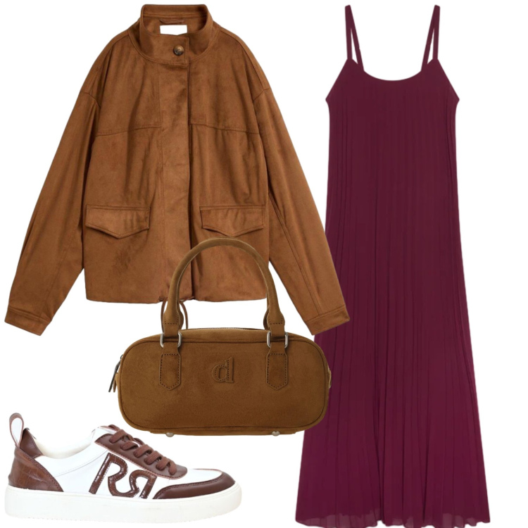 Outfit donna - Il bomber per ottobre. Stile Casual chic per Tutti i giorni. Abbinamento con vestiti lunghi, sneakers, borse a mano, bomber.