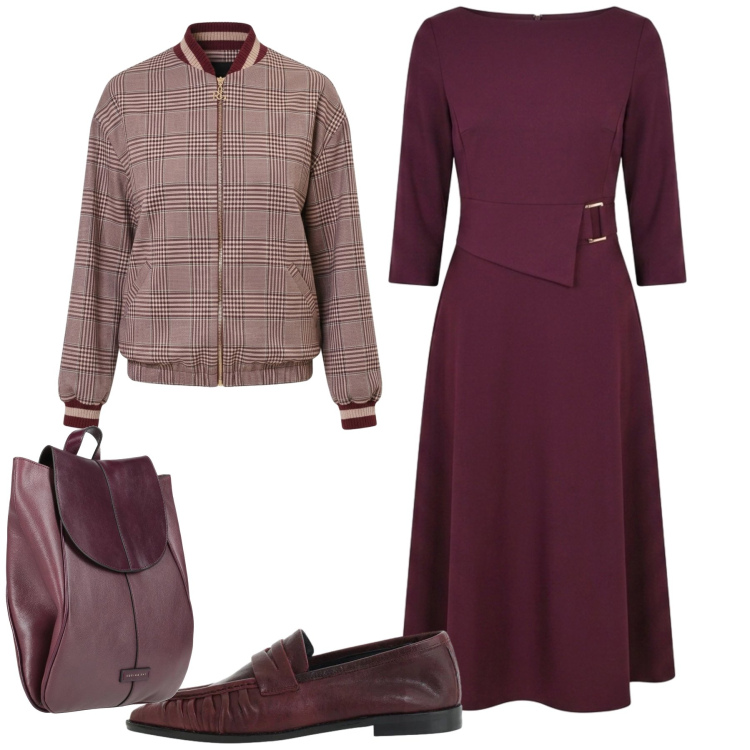 Outfit donna - Il bomber per ottobre. Stile Casual chic per Tutti i giorni. Abbinamento con mocassini, vestiti asimmetrici, bomber, zaini.