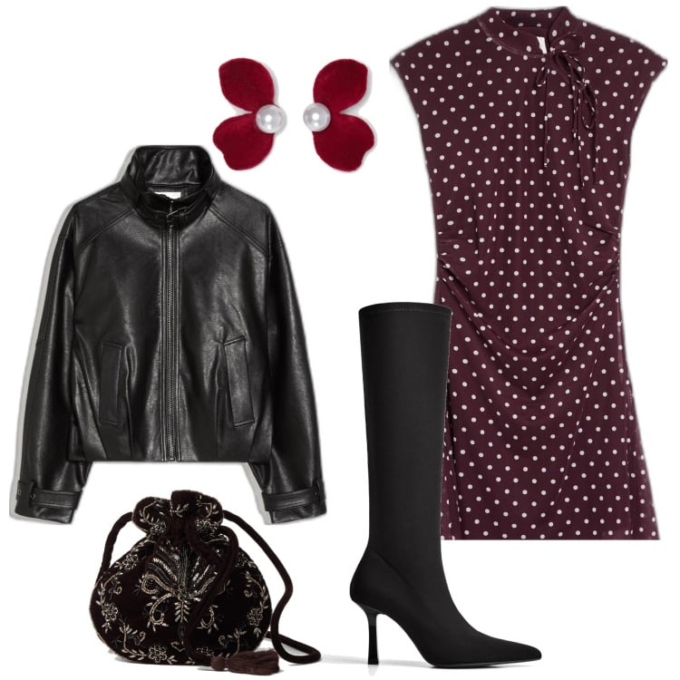 Outfit mujer - Casual chic #15138. Estilo Casual chic para Oficina. Combinación con botas, blazers, pendientes, vestidos cortos, mochilas.