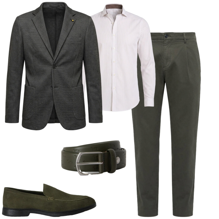Outfit uomo - City. Stile Urban per Tutti i giorni. Abbinamento con camicie, cinture, pantaloni, scarpe stringate, giacche.