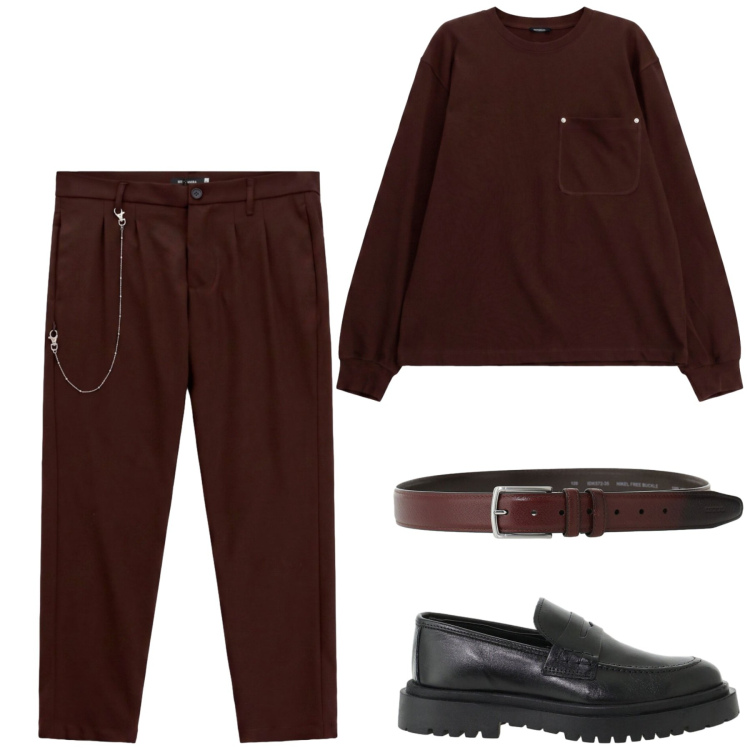 Outfit uomo - Imperial. Stile Urban per Tutti i giorni. Abbinamento con cinture, scarpe stringate, pantaloni, t-shirt.