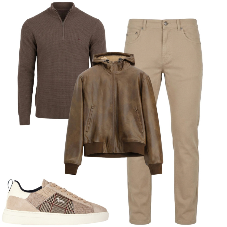 Outfit uomo - City. Stile Trendy per Tutti i giorni. Abbinamento con sneakers, pullovers, pantaloni, bomber.