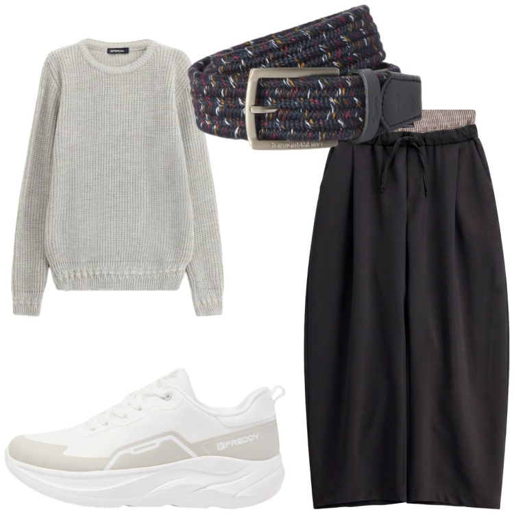 Outfit uomo - Total look #2497762. Stile Trendy per Tutti i giorni. Abbinamento con cinture, maglieria, pantaloni, sneakers.